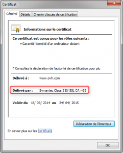 Certificat validé par Symantec